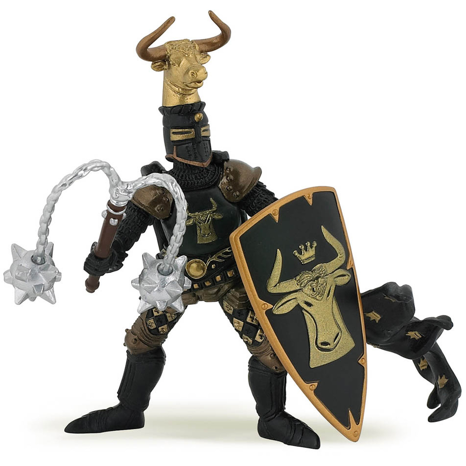 Image of PAPO Fantasy World Weapon Master Bull Toy Figure - Black
