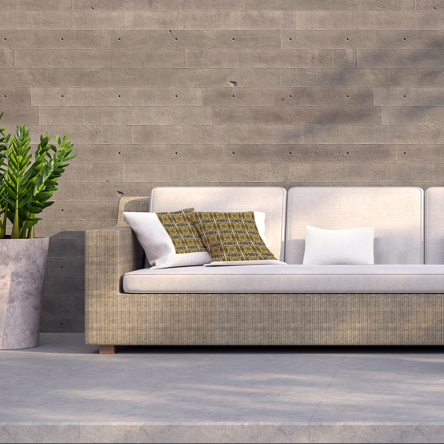 Portuguese Ethnic Tiles Azulejos Outdoor Cushion - Brown / 60cm