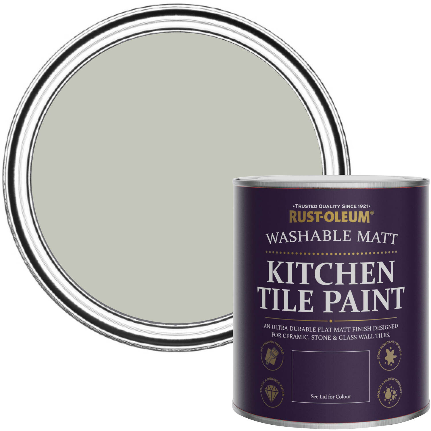 Rust-Oleum Kitchen Tile Paint Matt - Tyne Fog 750ml -  grey
