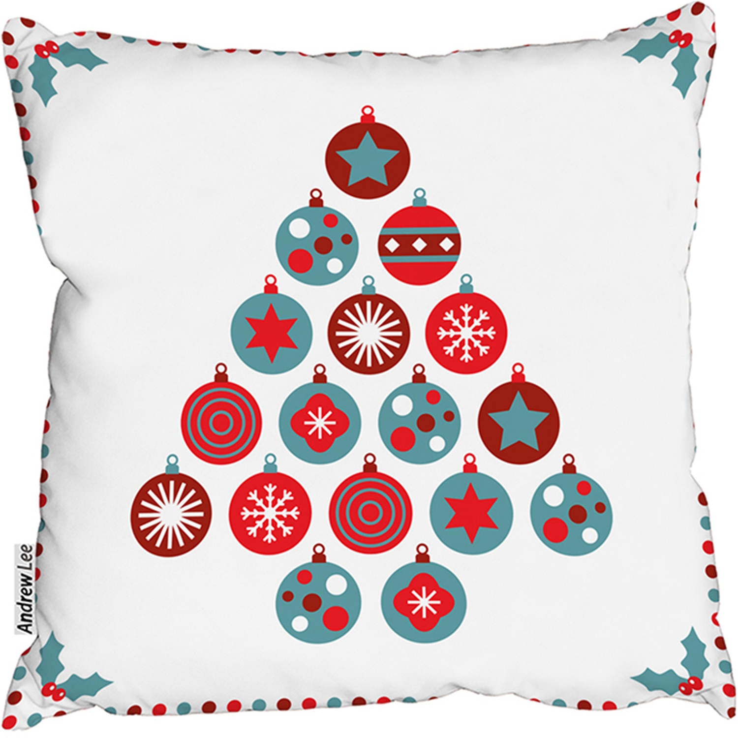 Seasonal Christmas Outdoor Comfy Cushion - Red / 60cm