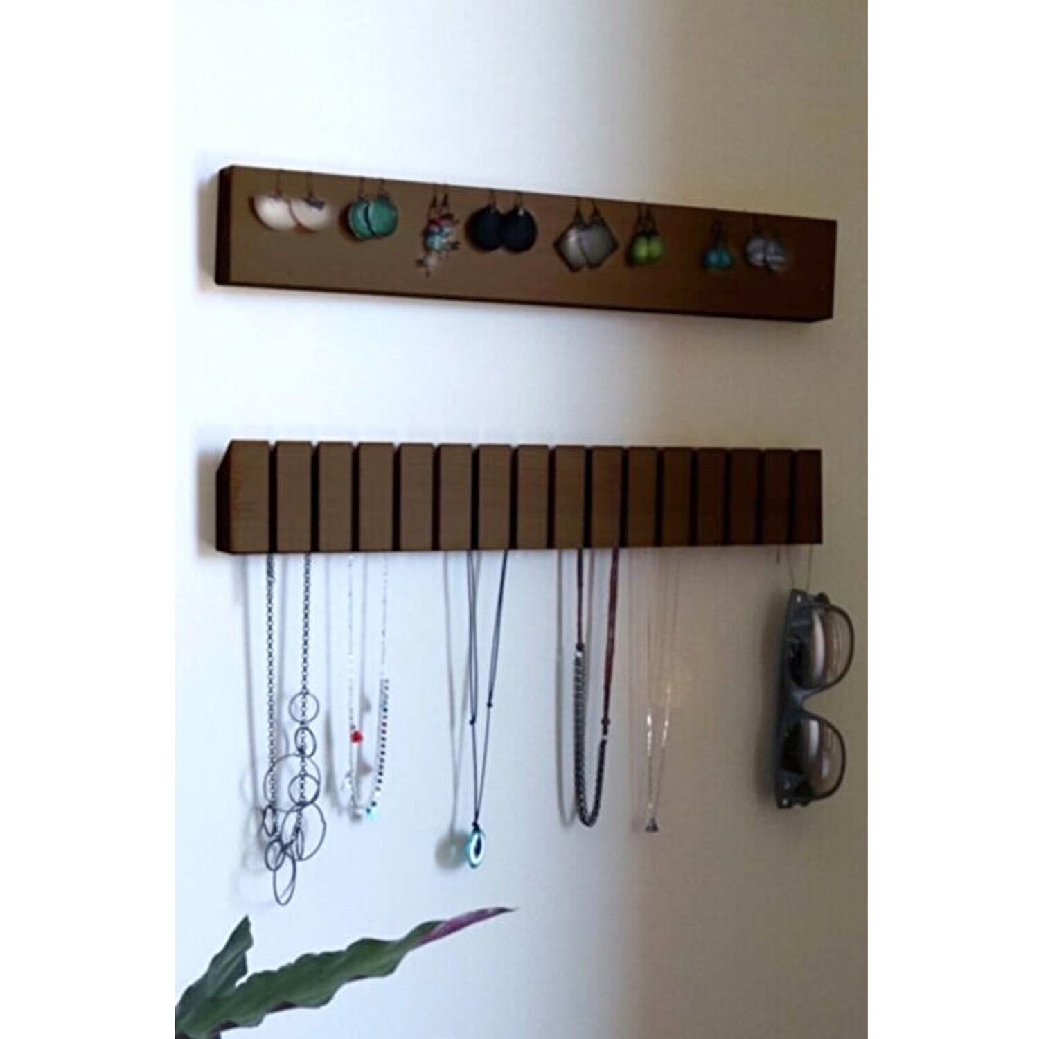 Bijoox Stylish Handmade Solid Wood Wall Shelf - Dark