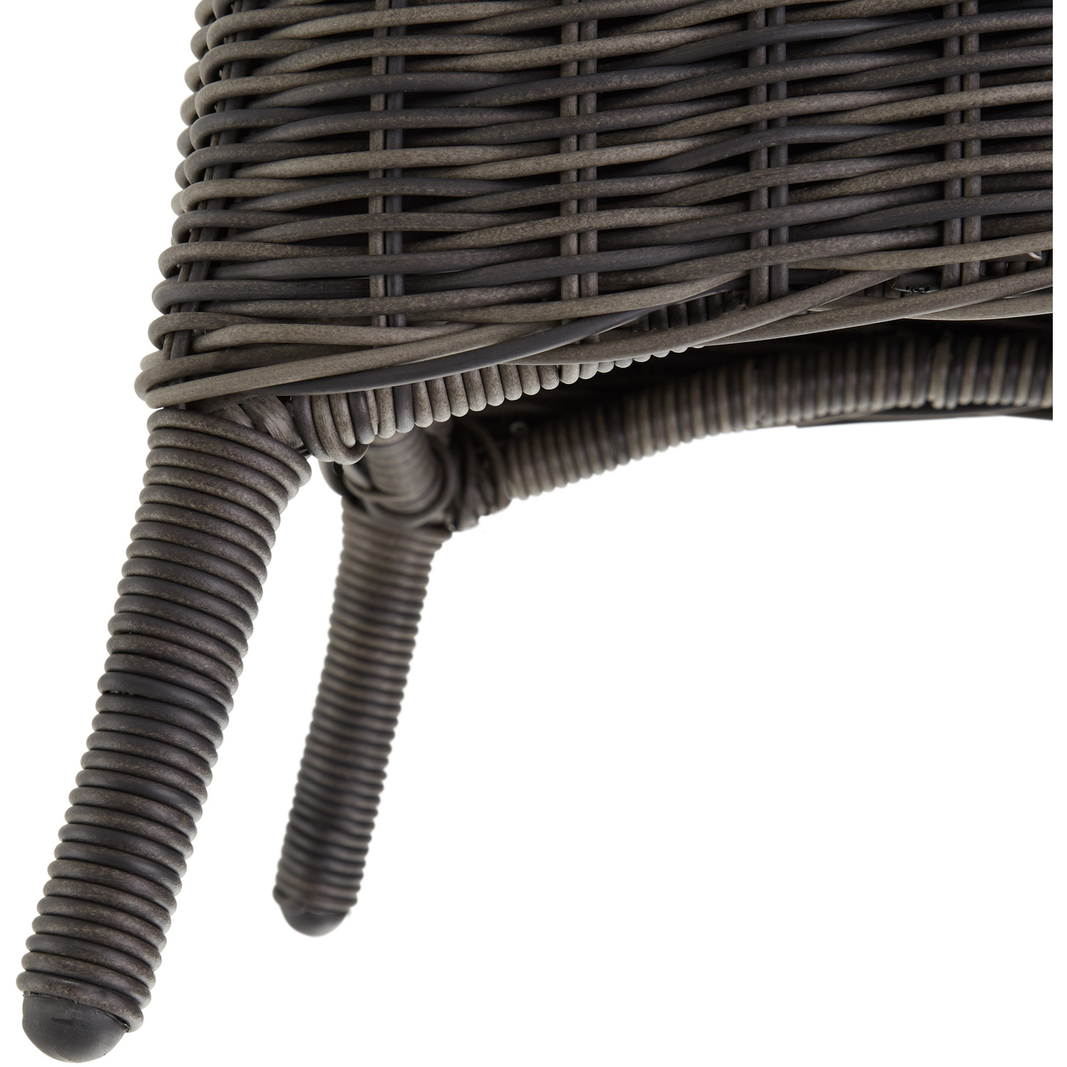 Rattan Garden Bistro Set Zurich 2 Chairs 1 Table - Grey