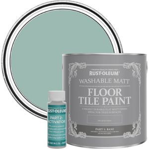 Rust-Oleum Washable Matt Floor Tile Paint - Coastal Blue 2.5L