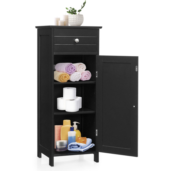 Costway Bathroom Floor Cabinet Single Door Floor Cabinet