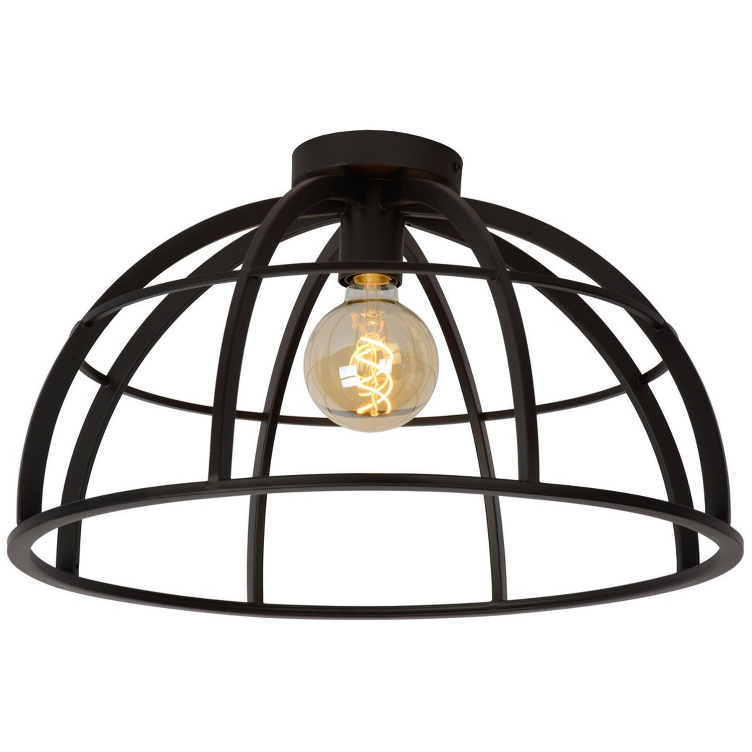 Dikra Modern 50cm Flush Ceiling Light Black - Black thumbnail