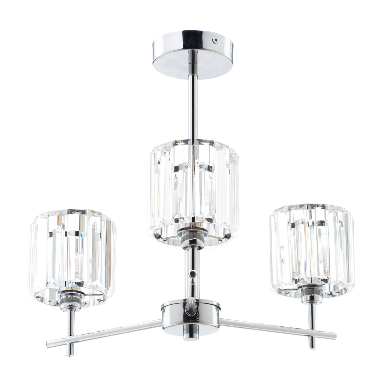 Litecraft - Skydda Bathroom Semi Flush Ceiling Light - Chrome / 40cm thumbnail