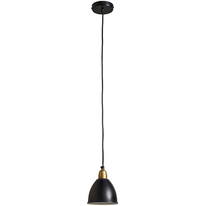 Contemporary Matt Black And Gold Dome Ceiling Pendant Light Fitting