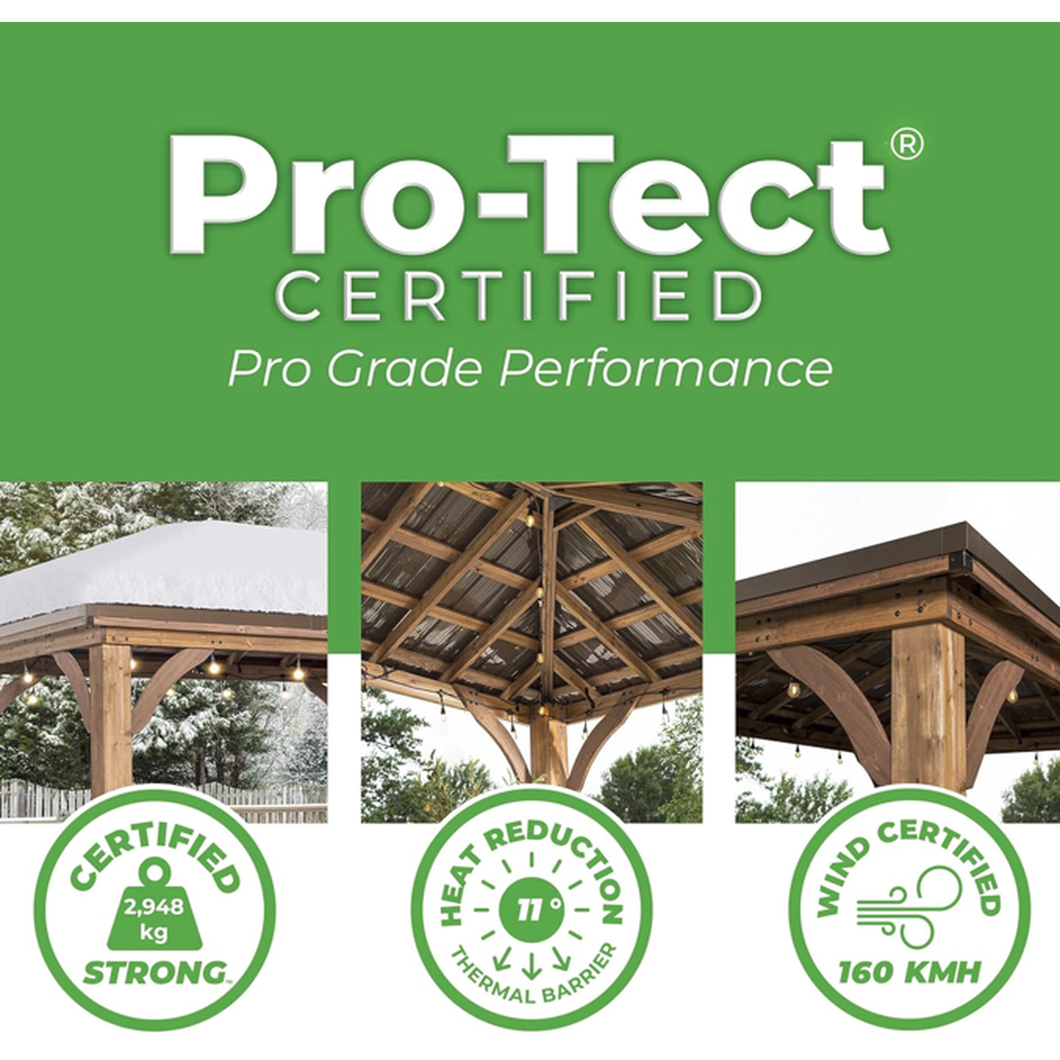 Backyard Discovery Barrington Cedar Wood Outdoor Patio Gazebo - Cedar Cedar Powder Coating Steel 16ft X 12ft