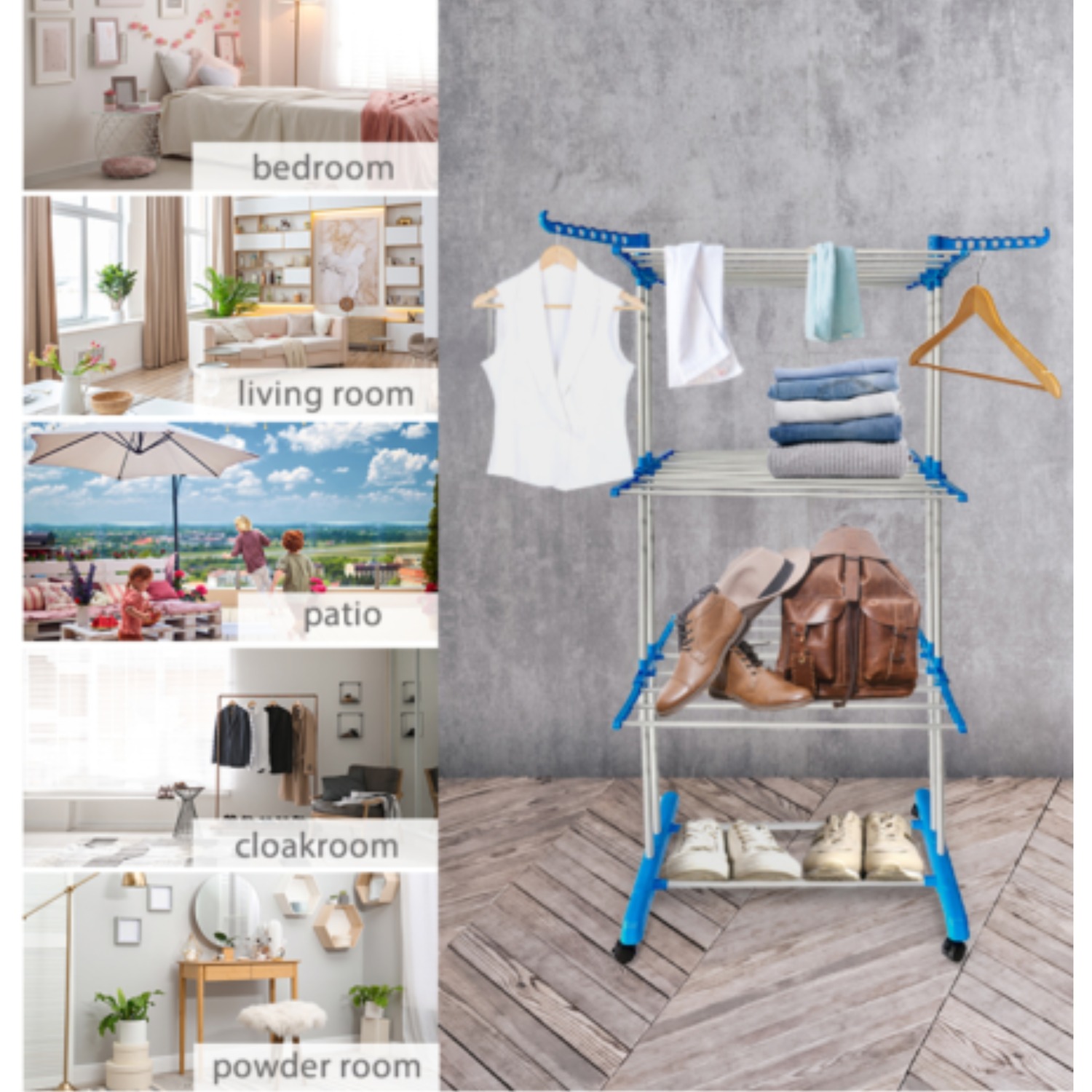 3 Tier Indoor and Outdoor Clothes Rack