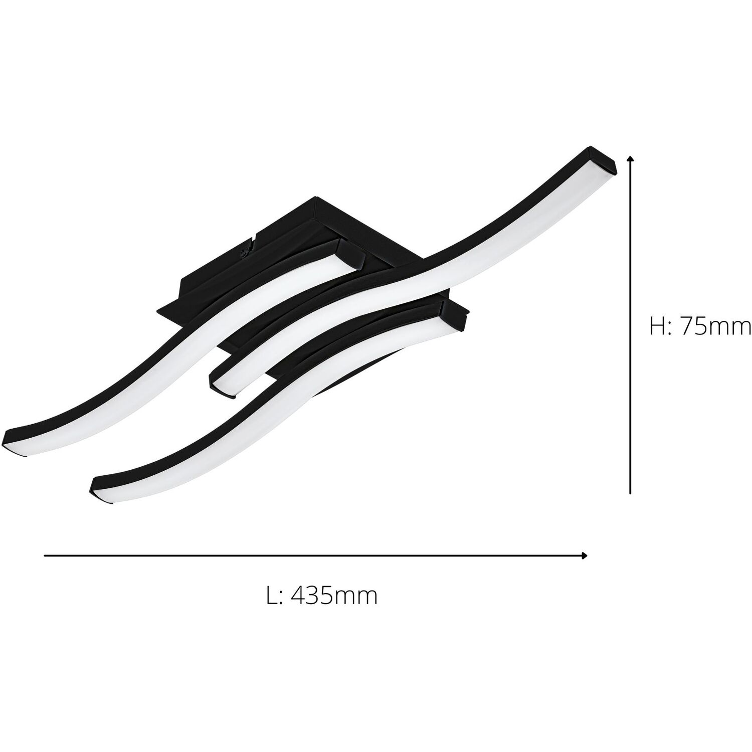 Eglo Basic Cabezas-e Black Steel Plastic 3 Flame Wall Or Ceiling Light 4000k - Black