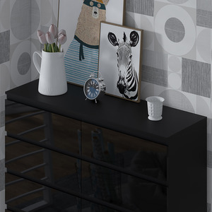 Black / 77cm FWStyle Modern No Handle Chest Of Drawers Deep Drawer Design shot 5585518