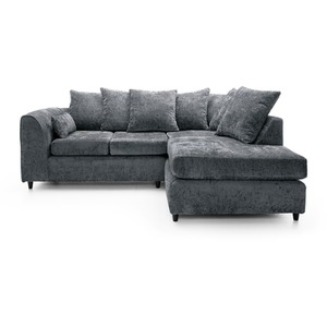 Grey / Right-hand / Chenille, Fabric, Foam Dynasty Chenille Fabric 4 Seater Corner Sofa shot 5743320
