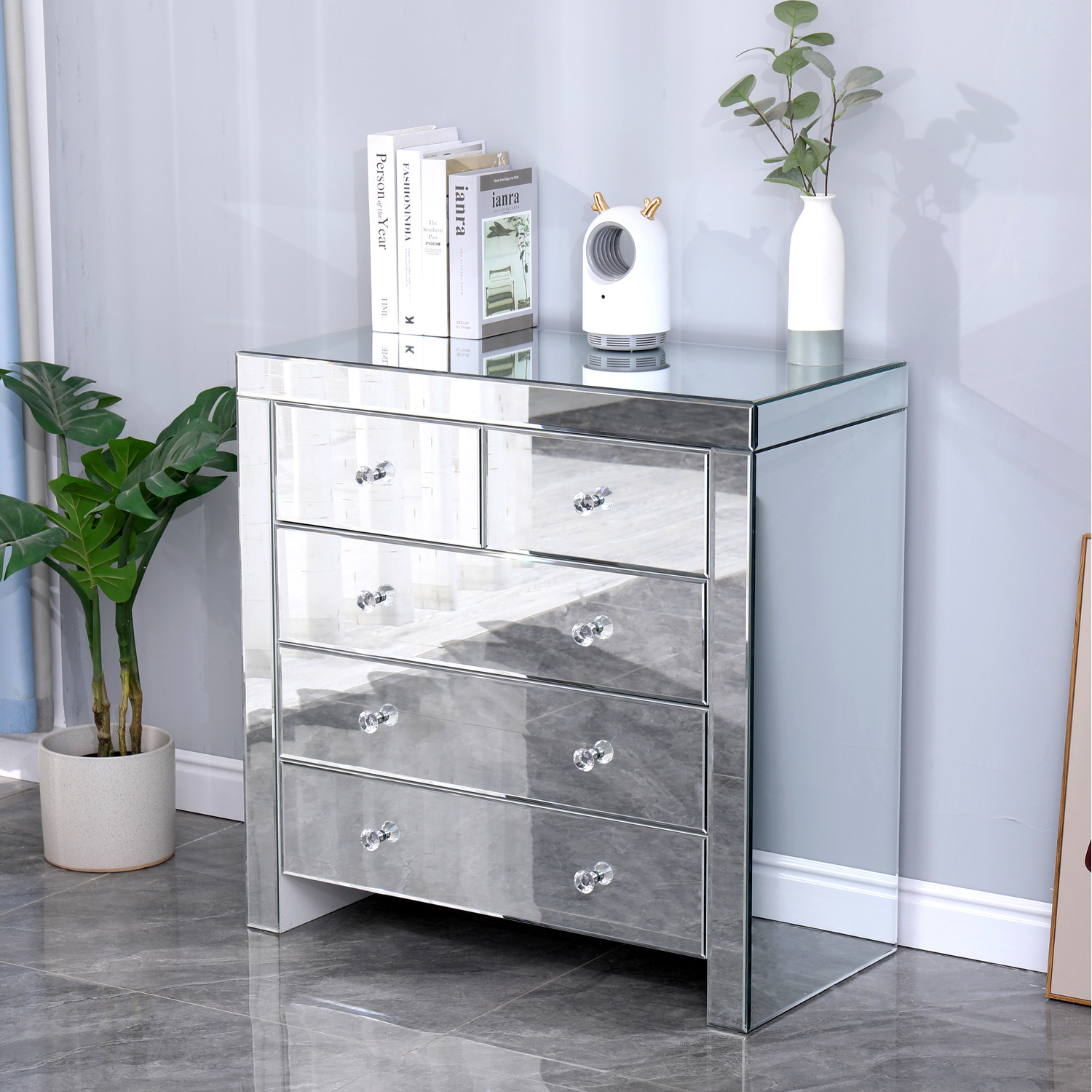 Hmd Mirror 4 Drawers Or 5 Drawers Chest Of Drawers - Mirror 46kg