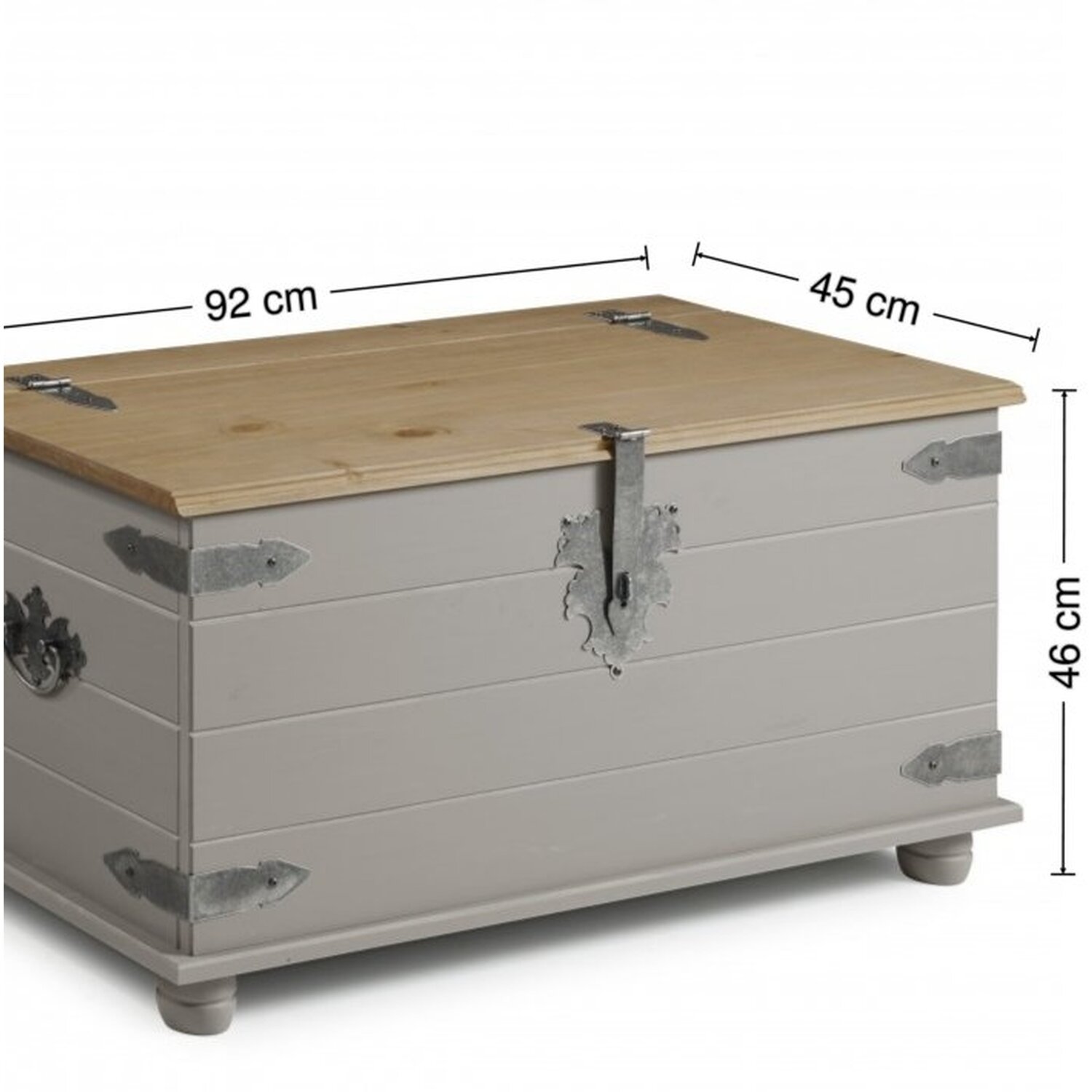 Corona Grey Wax Blanket Box - Distressed Grey Wax