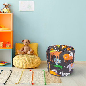 Kids Bean Bag Chair Round Beanbag Seat Pouffes