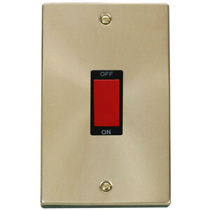 Satin  Brushed Brass 2 Gang Size 45A Switch