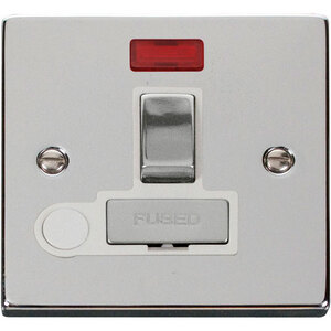Polished Chrome 13A Fused Ingot Connection Unit Switched With Neon With Flex