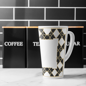 Art Deco Diamond Border Latte Mug