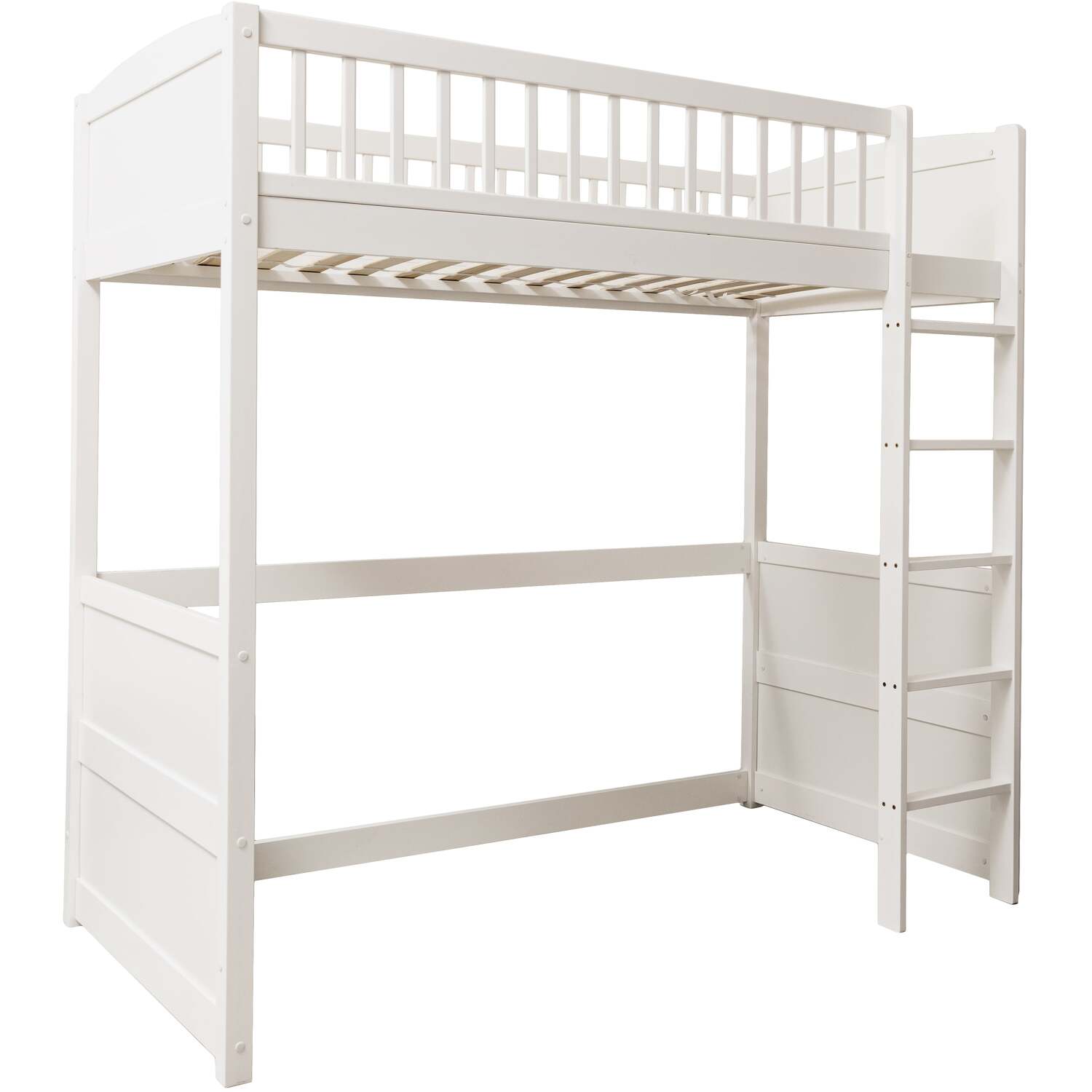 Lottie Highsleeper Kids Cabin Bed - White Thom Desk And Straight Ladder