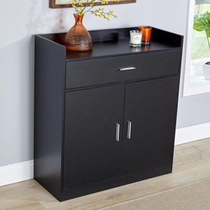 Black Home Source Novara 2 Door Shoe Storage Cabinet shot 6780004