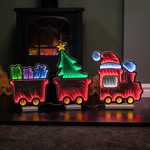 Infinity Christmas Train with 2 Carriages and LEDs