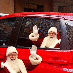 Realistic Waving Santa Claus Christmas Decoration Sticker