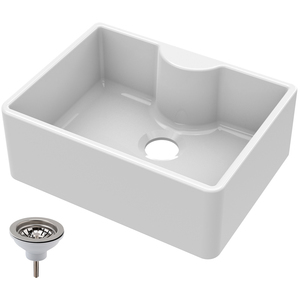 1 Bowl Fireclay Butler Sink Tap Ledge Waste 595x450x220mm