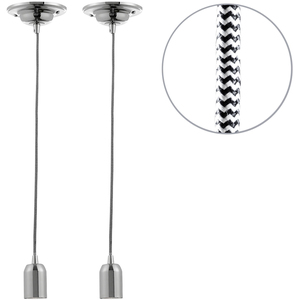Industrial Style Braided Herringbone Pendant Cable Kit