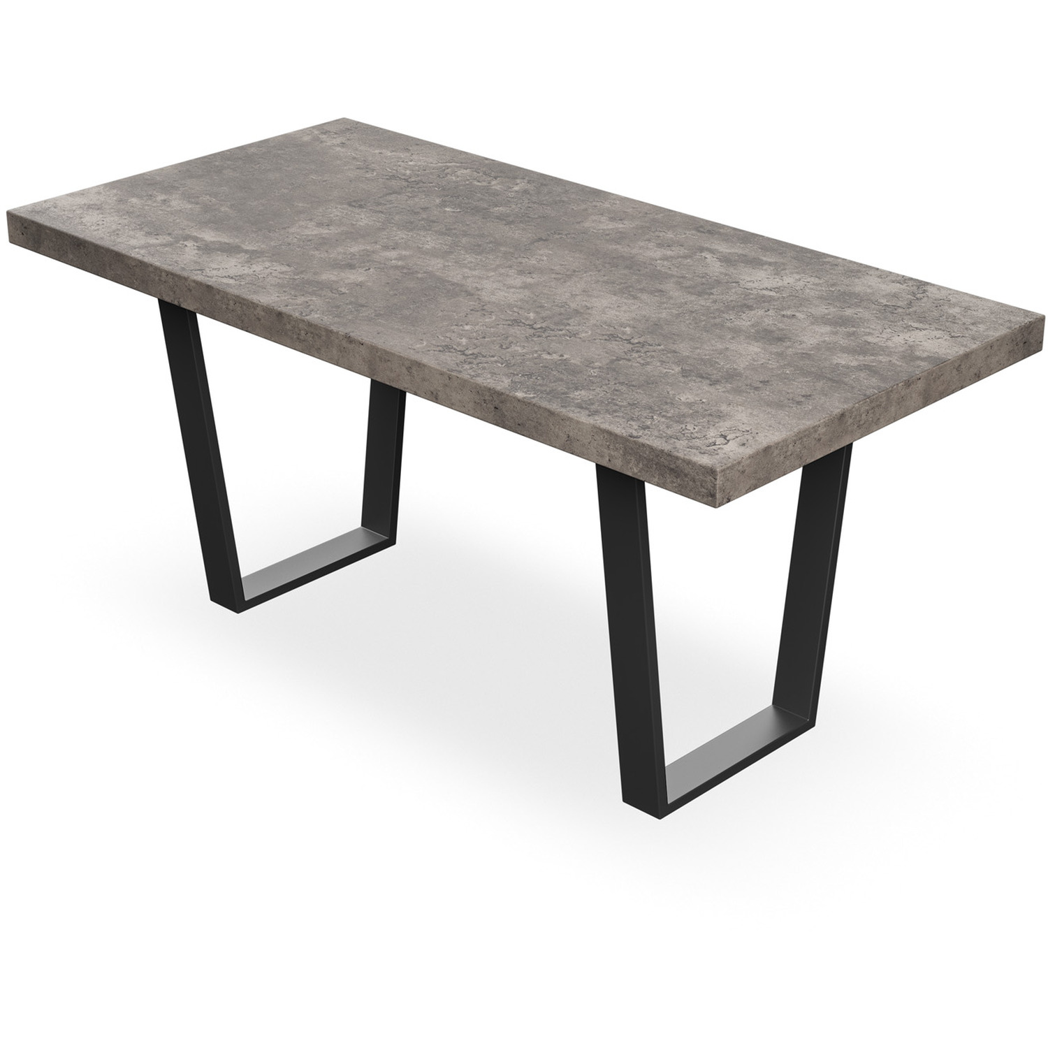Aria Dining Table And Chairs - Concrete Effect W 4-6 Monza Faux Leather Chair - Grey 4
