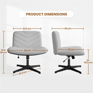 Light Grey Yaheetech Swivel Wide-Seat Makeup Chair Desk Chair for Home Office shot 7791940