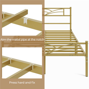 Antique Gold / Double Metal Bed Frame with Cloud Design shot 7824744