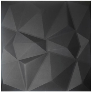 Elegant 3D Diamond Embossed Black PU Leather Wall Panels Thickness Size