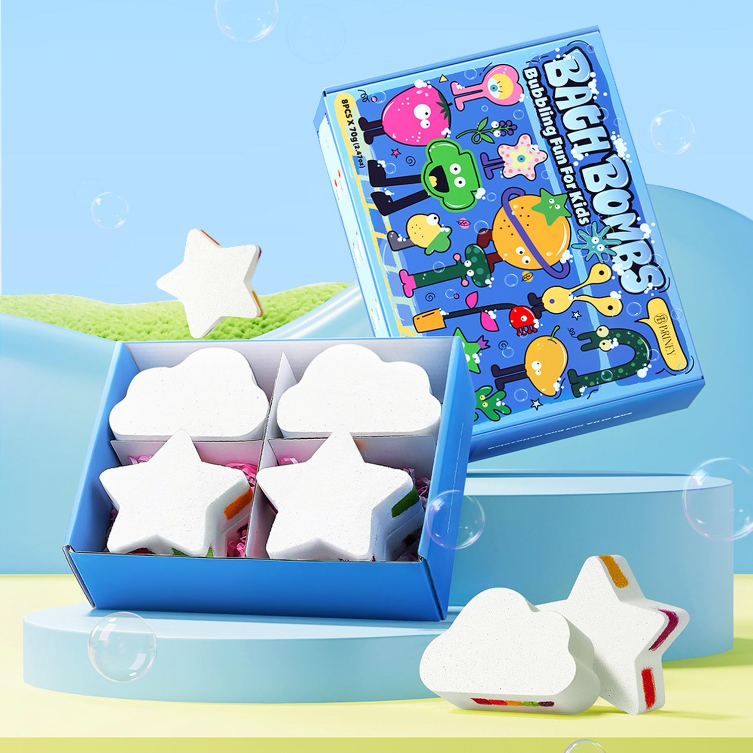 8-Piece Bath Bombs DIY Rainbow Set - Red