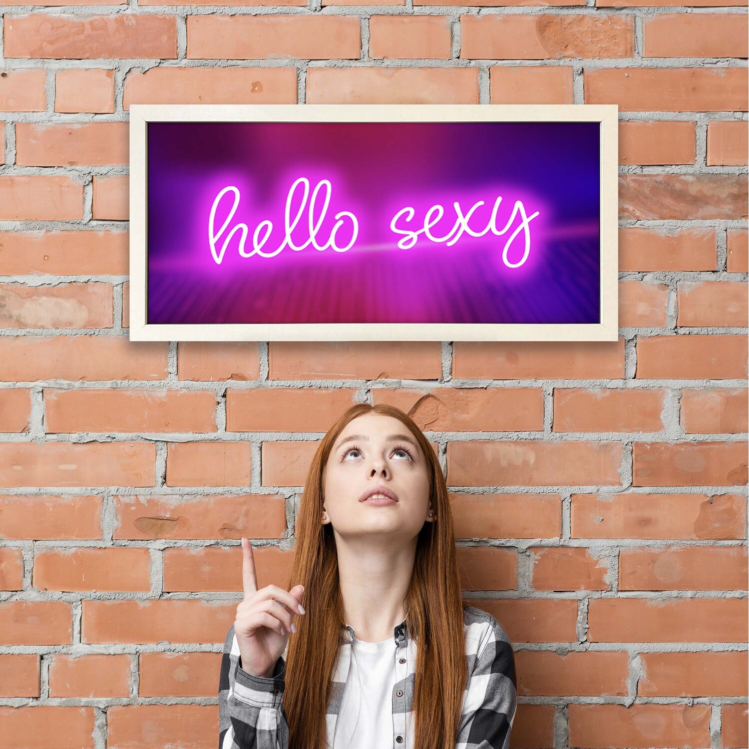 Wall Art Framed Print Home Hello Sexy - White