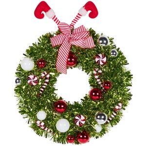 Novelty Elf Tinsel Wreath