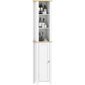 Slim Bathroom Storage Unit with Open Compartment