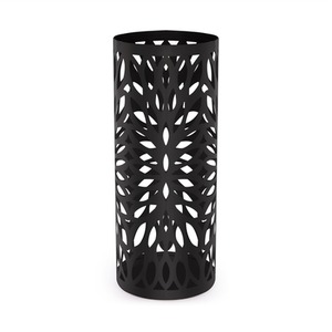 Round Metal Umbrella Stand in Black