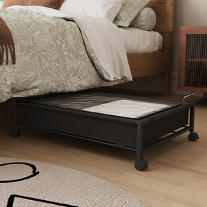 Basket Under Bed Mobile Steel Storage Box with Wheels