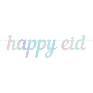 Happy Eid Letter Banner Iridescent