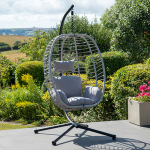 Wilton Hanging Swing Single Egg Pod Chair - Light Grey