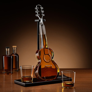Connoisseur Creations Guitar Decanter Set Stylish Design With 2 Glasses