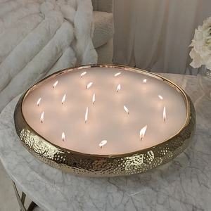 Vanilla Scented 17 Wick Candle in Gold