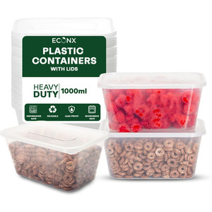 Plastic Food Containers 1000ml Food Storage Boxes