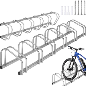 Bicycle Rack,  Floor Or Wall-Mounted, Coated Steel, Easy To Install