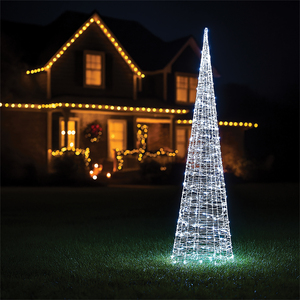 Xmas Haus 27X27X120cm Silver Tower Tree 300W Microled 5M Lea