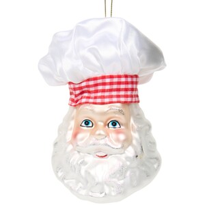 Glass Chef Santa Decoration