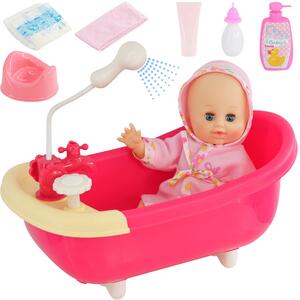 Bath Set with Doll Accessories Working Shower Pretend Play Toy