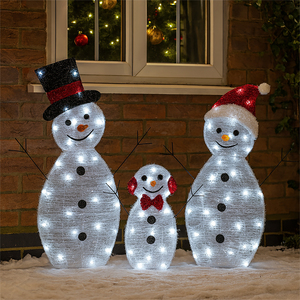 3 x Snowman 79x57,73x33,51x4 302030w Led 5m Cable