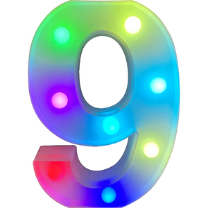 St Helens Battery Operated RGB Number 9 With Remote Control