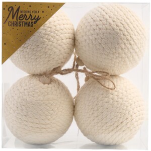 Pack of 4 Rope Baubles